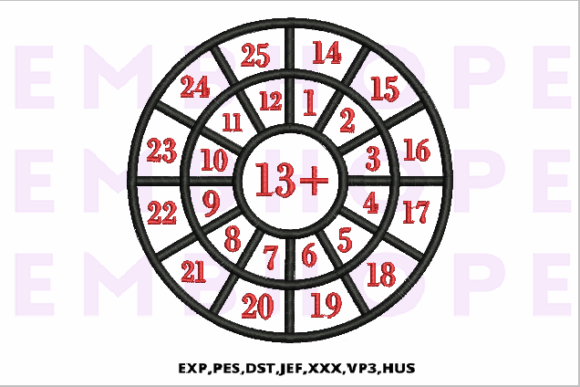 Addition Wheel 13: A Cheerful Embroidery Design for Seasonal Appeal