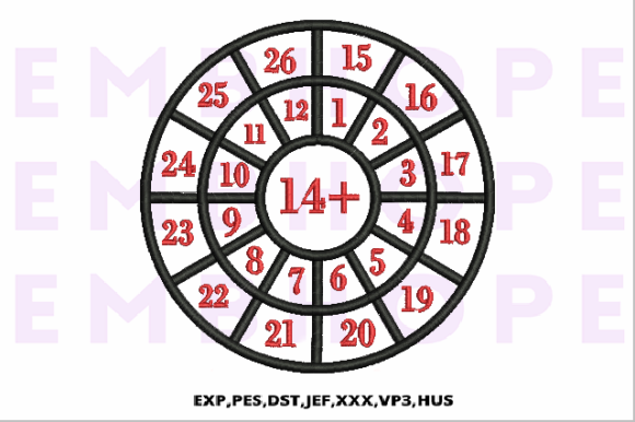 Addition Wheel 14: A Bright and Fun Embroidery Design for Seasonal Use