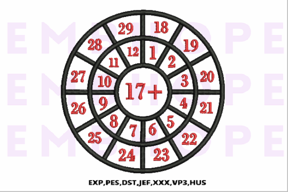 Addition Wheel 17: A Playful Embroidery Design for Meaningful Gifts