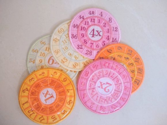 Multiplication Wheels 1x - 10x: A Festive and Functional Embroidery Design