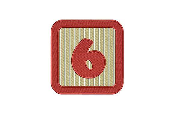 Red Frame 6 Number: A Bold and Versatile Embroidery Design